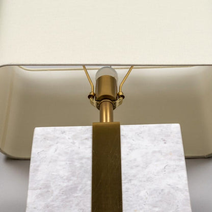 Just A Memory (Extra Large, White, Gold) Marble Table Lamp