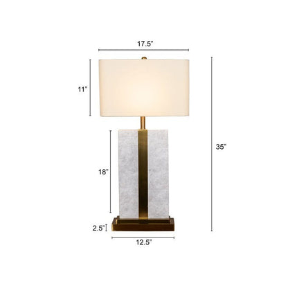 Just A Memory (Extra Large, White, Gold) Marble Table Lamp