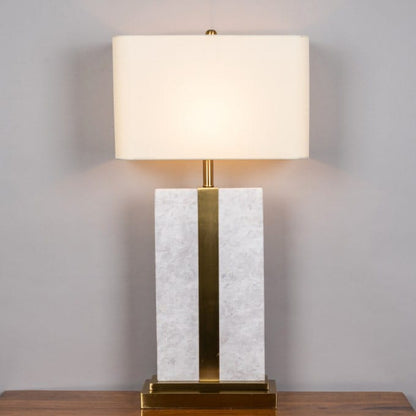 Just A Memory (Extra Large, White, Gold) Marble Table Lamp