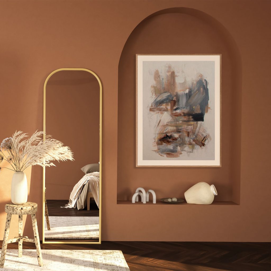 Abstract beige brushstrokes