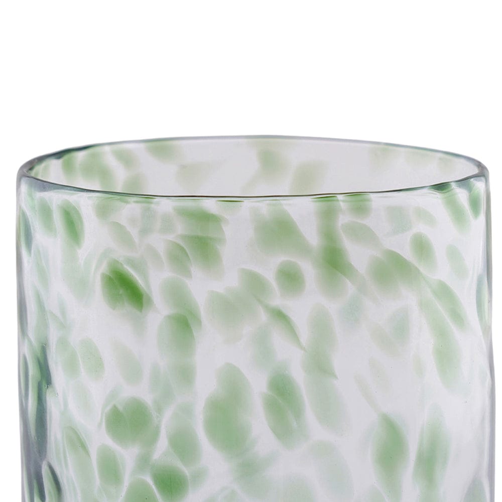 Dotted Green Flower Vase Small