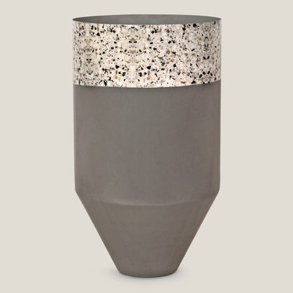 Speckle Terrazzo Grey Iron Planter Large