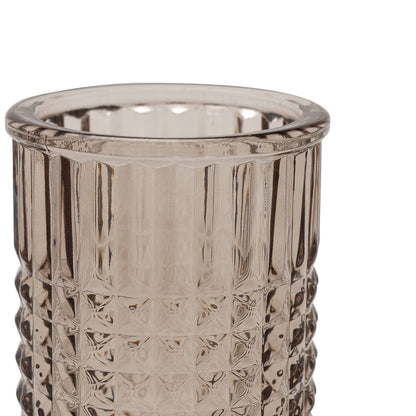Brown Diamond Texture Glass Tooth Brush Holder