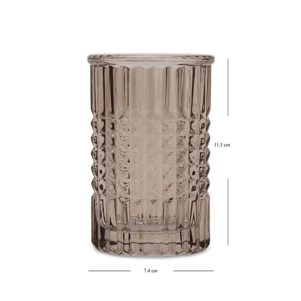 Brown Diamond Texture Glass Tooth Brush Holder