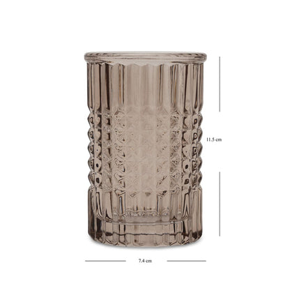 Brown Diamond Texture Glass Tooth Brush Holder