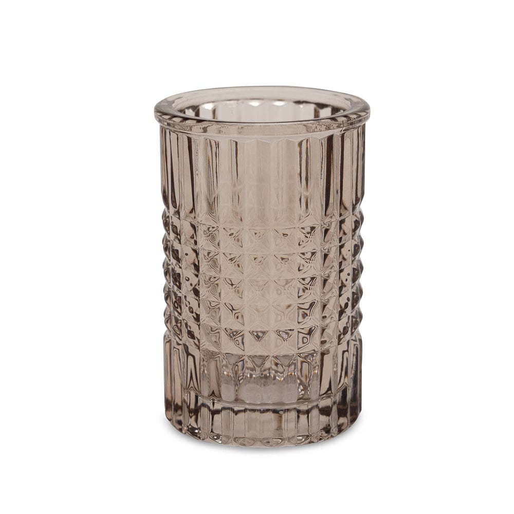 Brown Diamond Texture Glass Tooth Brush Holder