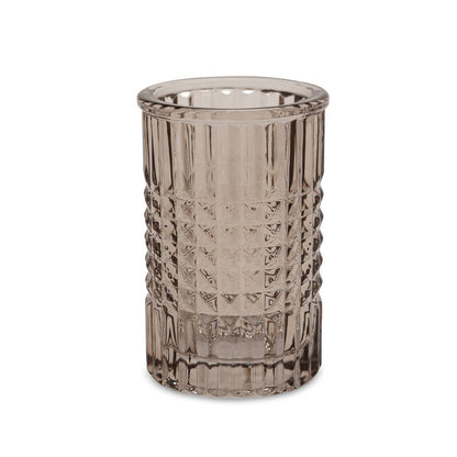 Brown Diamond Texture Glass Tooth Brush Holder