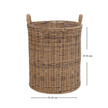 Natural Round Heather Wicker Bin