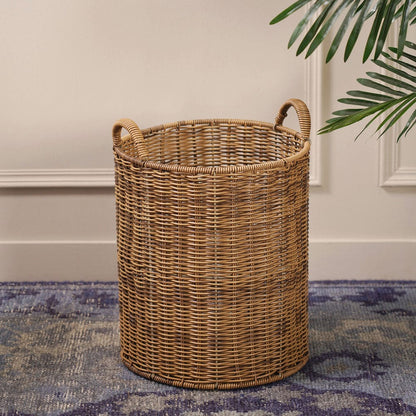 Natural Round Heather Wicker Bin
