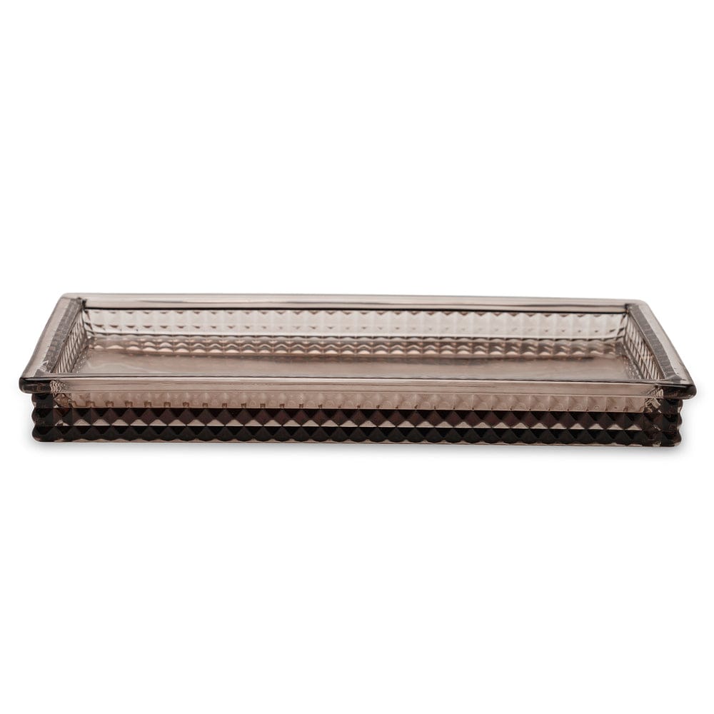 Brown Diamond Texture Glass Tray