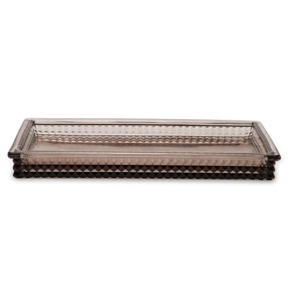 Brown Diamond Texture Glass Tray