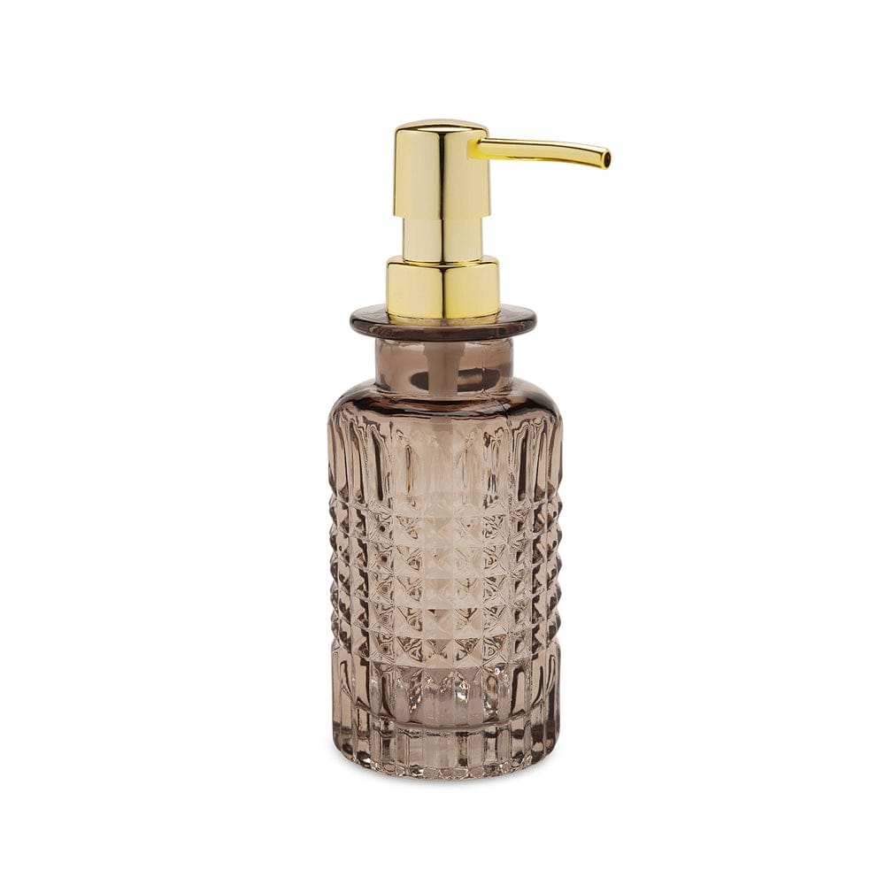 Brown Diamond Texture Glass Soap Dispenser