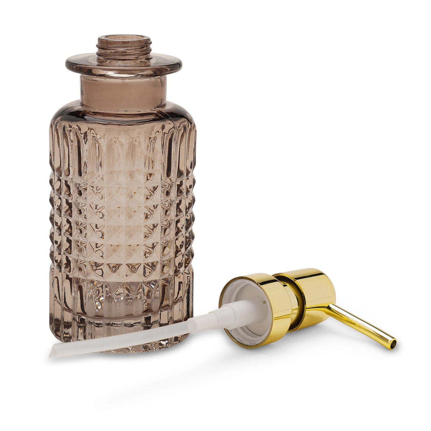 Brown Diamond Texture Glass Soap Dispenser