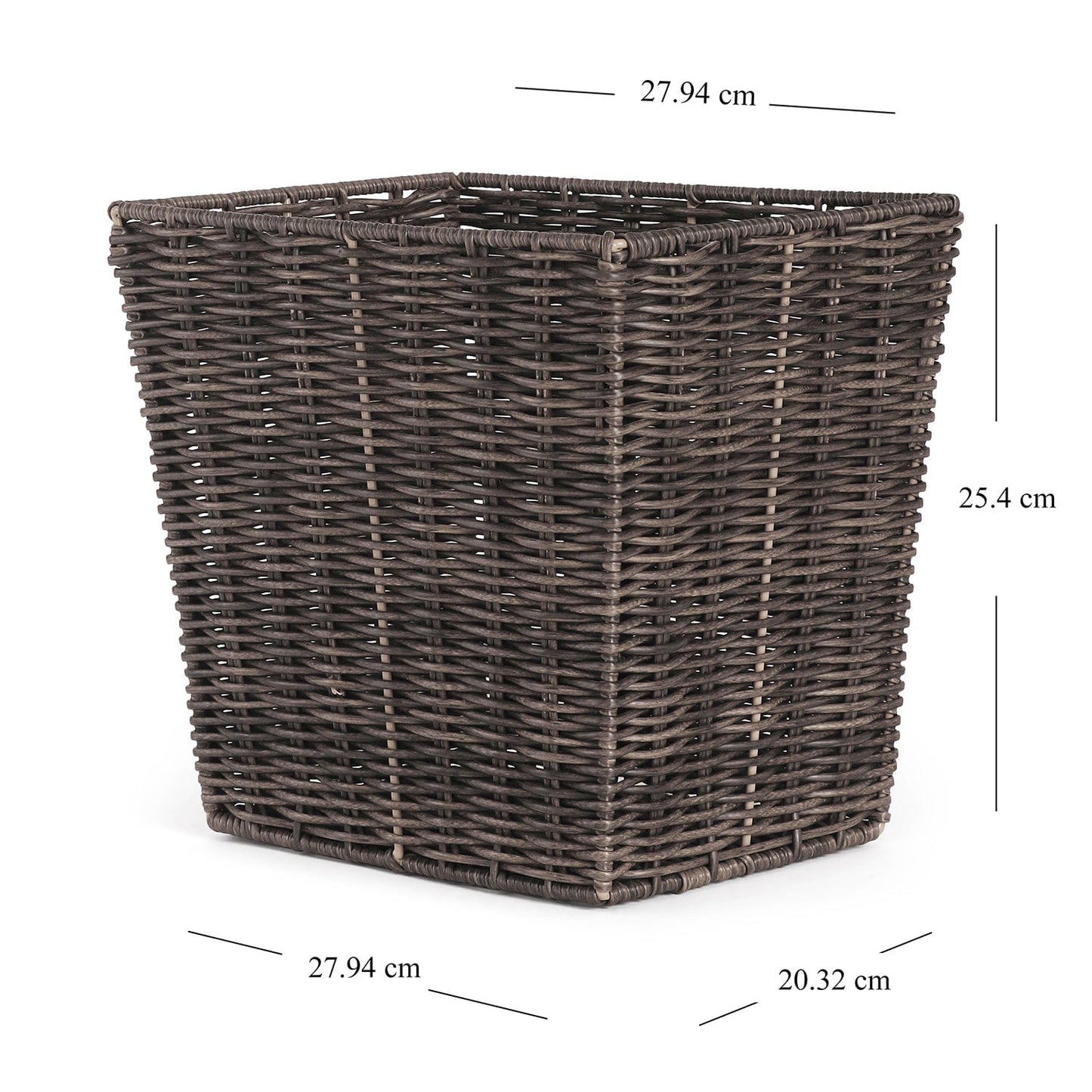 Brown Resin Wicker Tapered Utility Basket