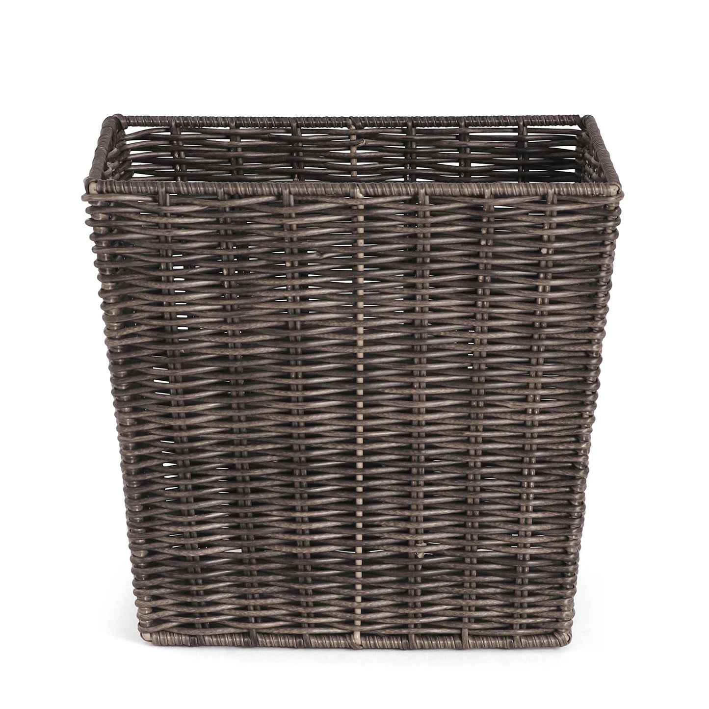 Brown Resin Wicker Tapered Utility Basket