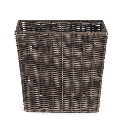 Brown Resin Wicker Tapered Utility Basket