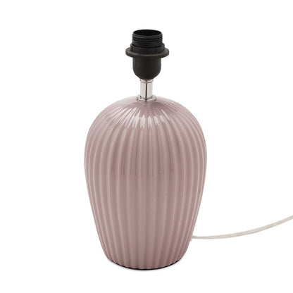 Purple Ribbed Ceramic Table Lamp Stand (without shade)