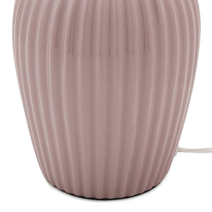 Purple Ribbed Ceramic Table Lamp Stand (without shade)