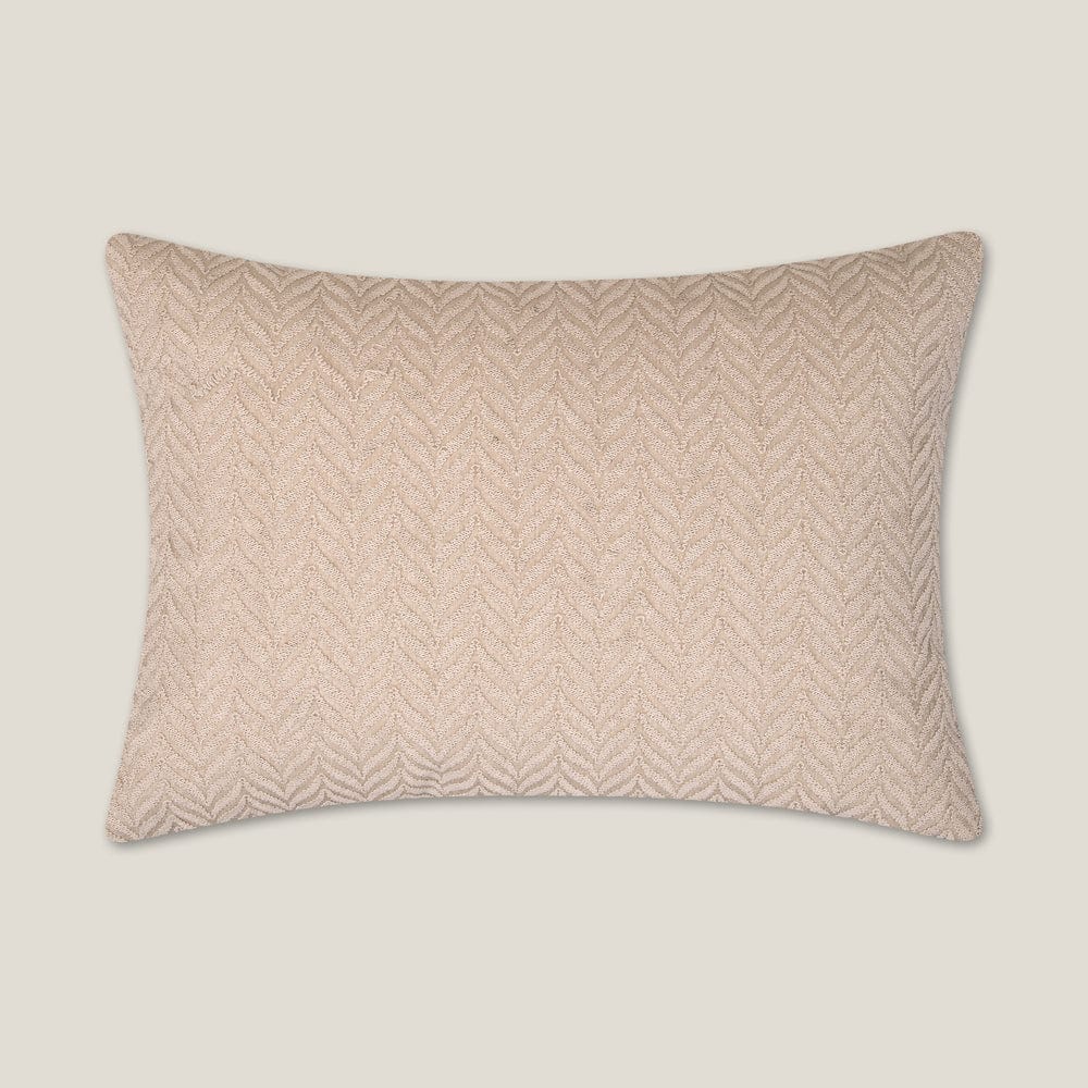 Veda Cord Emb. Beige Jacquard Cushion Cover