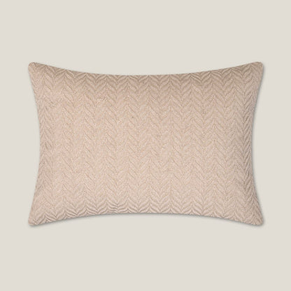 Veda Cord Emb. Beige Jacquard Cushion Cover