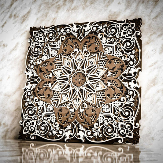 Dark white wooden composition