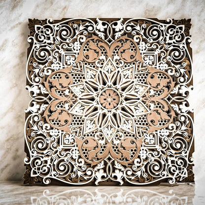 Dark white wooden composition