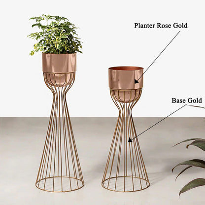 Artful Foliage Planters Set of 2 - Rose Gold