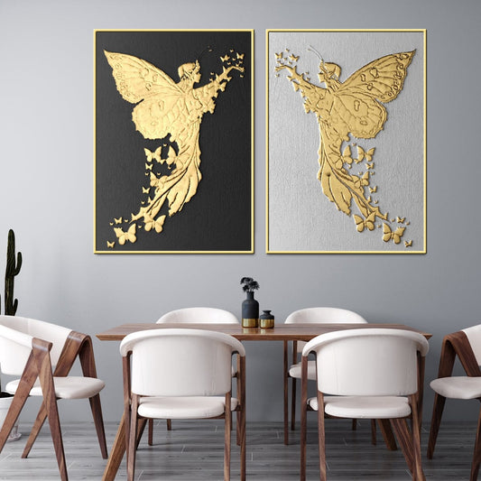 English Victorian Fairy Framed Canvas Print
