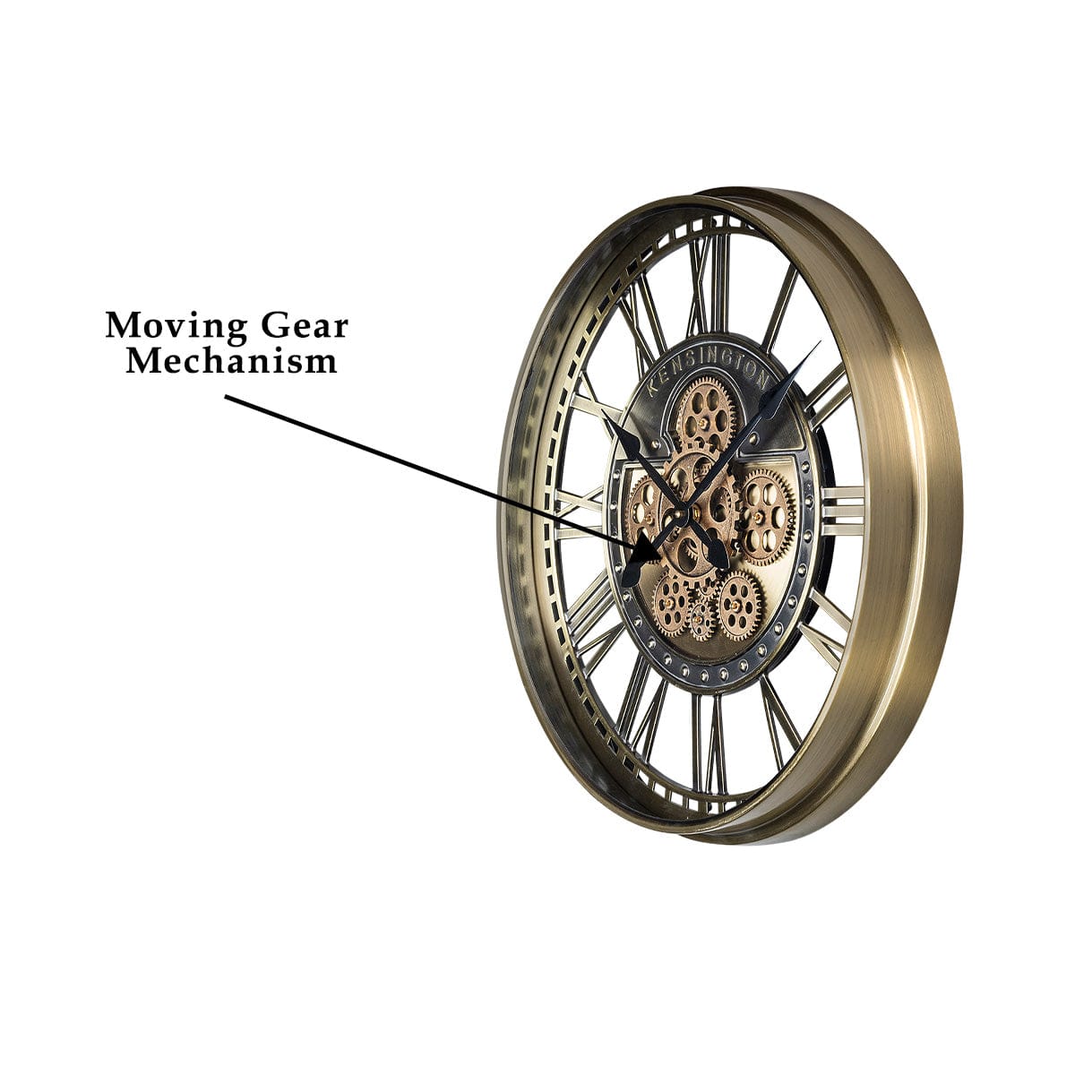 Enchante Maison Luxury Wall Clock With Moving Gear Mechanism (Steel Body)