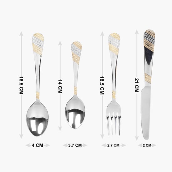 FNS Imperio Stainless Steel Cutlery Set-Set Of 34 Pcs.