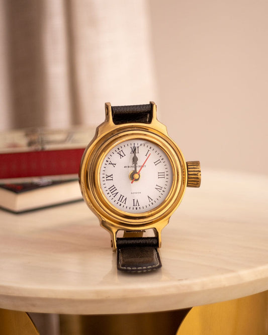 Leather Handle Table Clock - Small
