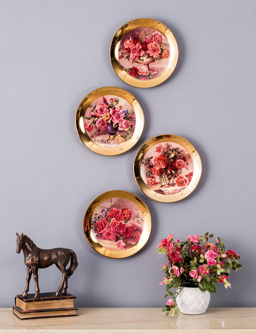 Bouquet Bliss Gold Plate Collage - Set of 4