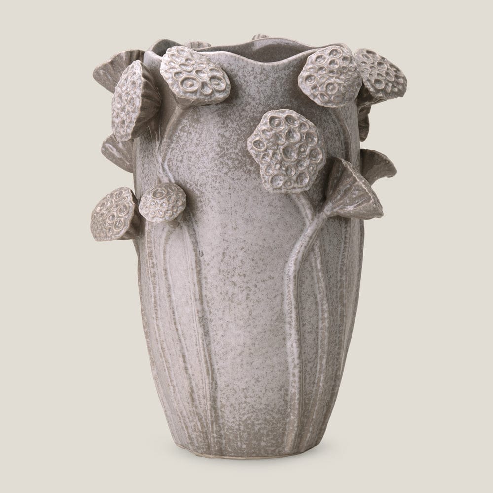 Lotus Pod Grey Ceramic Vase