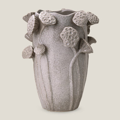 Lotus Pod Grey Ceramic Vase