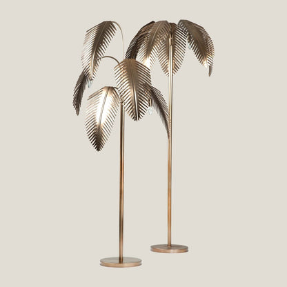 Bahama Brass Stainless Steel Palm Floor Lamp Small