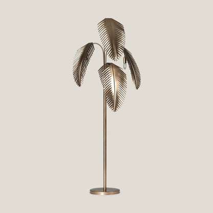 Bahama Brass Stainless Steel Palm Floor Lamp Small