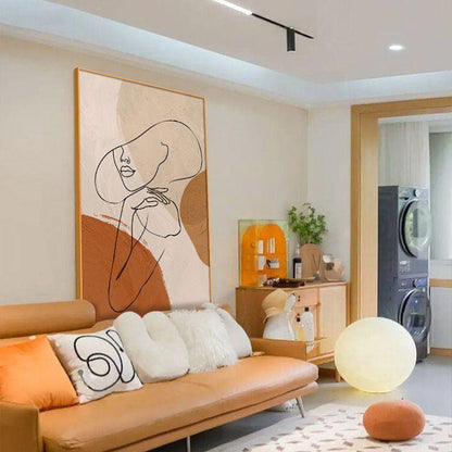 single line art wall painting
