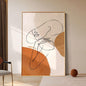 single line art wall painting