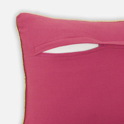 Pink Embroidered Cushion Cover