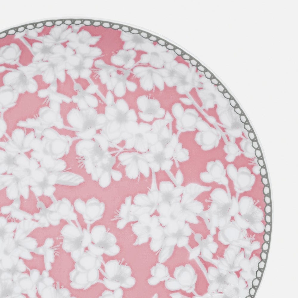 Pink Floral Print Ceramic Dessert Plates