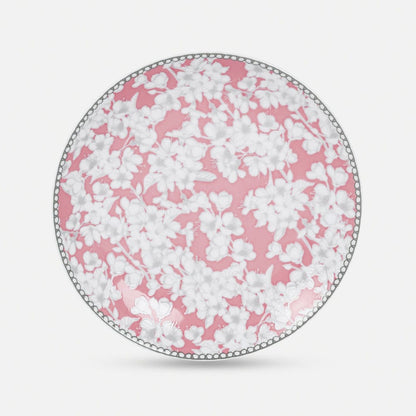 Pink Floral Print Ceramic Dessert Plates