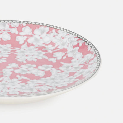 Pink Floral Print Ceramic Dessert Plates