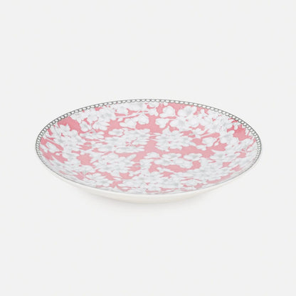 Pink Floral Print Ceramic Dessert Plates