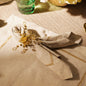 Set of 4 Beige Zari Linen Embroidered Napkins