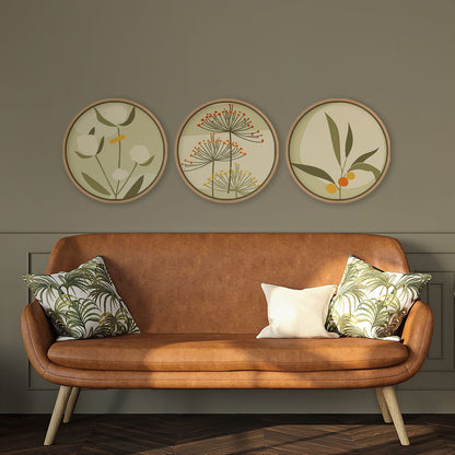 Set of 3 abstract flower and plant