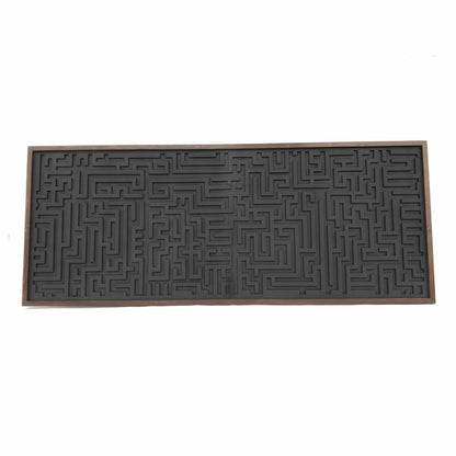 Geometric Wood Maze Wall Art for Bedroom Decor – Long Maze Design in Wood Frame – Perfect Wall Hanging for a Stylish Touch.