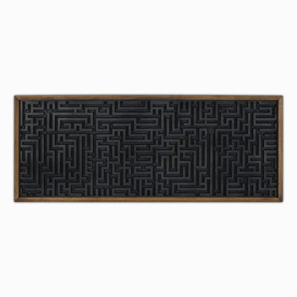 Geometric Wood Maze Wall Art for Bedroom Decor – Long Maze Design in Wood Frame – Perfect Wall Hanging for a Stylish Touch.