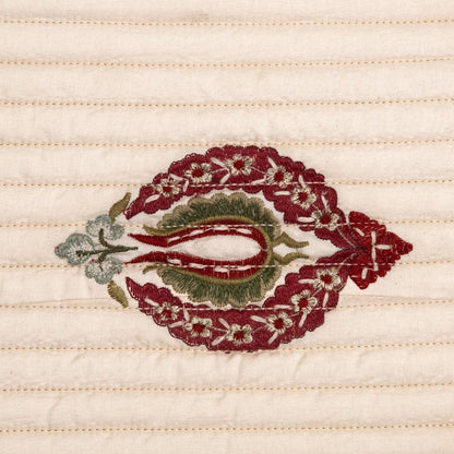 Abeeha Off White Emb. Faux Silk Bedspread