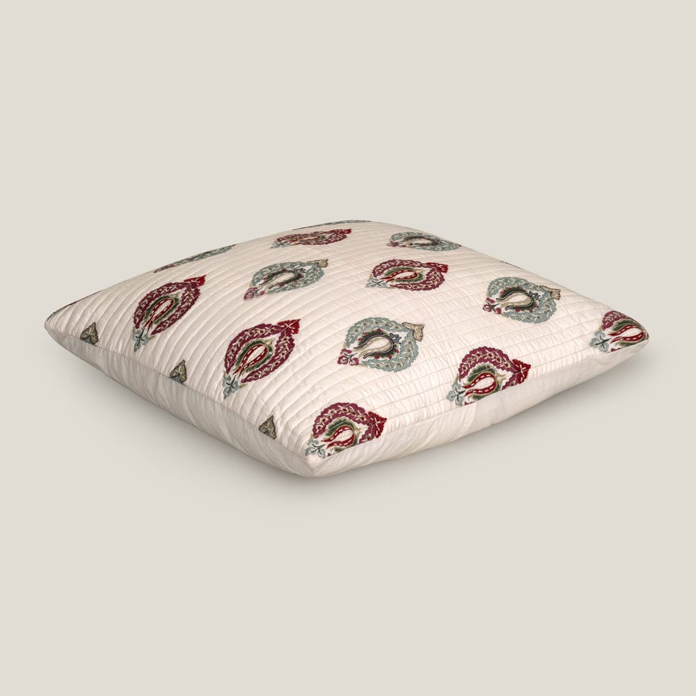 Abeeha Off White Emb. Faux Silk Euro Cover