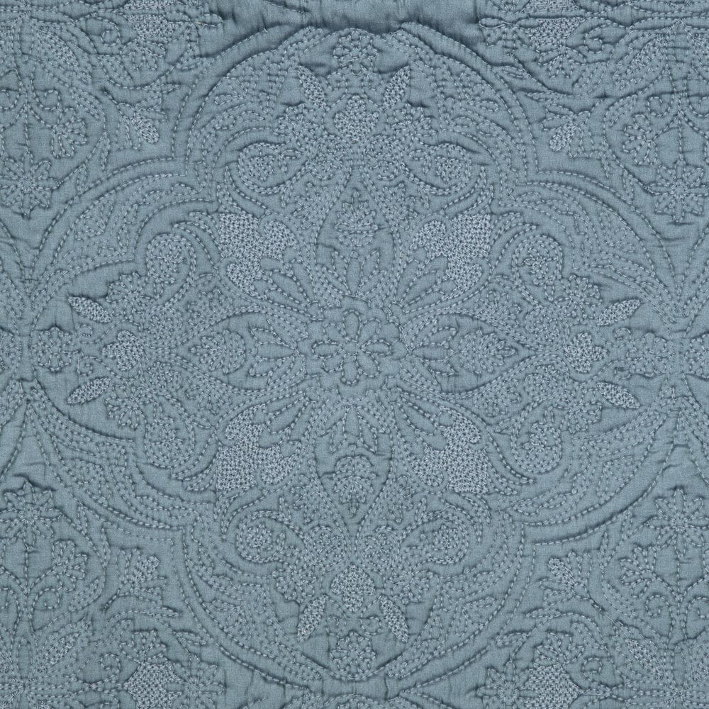 Ayaana Yellow & Blue Reversible Faux Silk Bedspread